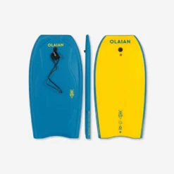 Surf Promotion Boutique 13 Bodyboard 100 Bleu Jaune Avec Leash Poignet