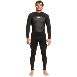 Surf Promotion Boutique 3 Quiksilver Combinaison De Surf Prologue 3/2mm GBS - Zip Au Dos - Noir Hommes