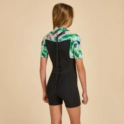 COMBINAISON SURF SHORTY 500 NEOPRENE 1.5MM FILLE NOIRE TIARE -Surf Promotion Boutique combinaison surf shorty 500 neoprene 15mm fille noire tiare 2