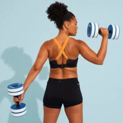 Haut De Maillot De Bain Aquagym-aquabike Femme Elea Noir Ocre -Surf Promotion Boutique haut de maillot de bain aquagym aquabike femme elea noir ocre 2