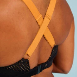 Haut De Maillot De Bain Aquagym-aquabike Femme Elea Noir Ocre -Surf Promotion Boutique haut de maillot de bain aquagym aquabike femme elea noir ocre 4