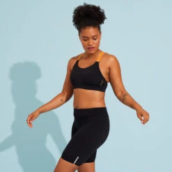 Haut De Maillot De Bain Aquagym-aquabike Femme Elea Noir Ocre -Surf Promotion Boutique haut de maillot de bain aquagym aquabike femme elea noir ocre 6