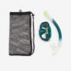 Kit De Snorkeling Masque 100 COMFORT Tuba DRYTOP Adulte Vert Avec Sac -Surf Promotion Boutique kit de snorkeling masque 100 comfort tuba drytop adulte vert avec sac