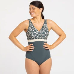 Maillot De Bain 1 Pièce Femme Mia Palm Beige Kaki. Bonnet D/E -Surf Promotion Boutique maillot de bain 1 piece femme mia palm beige kaki bonnet de 4