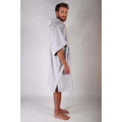 Pacifique Sud | Poncho Surf | Gris Clair | Avec Manches -Surf Promotion Boutique pacifique sud poncho surf gris clair avec manches 3