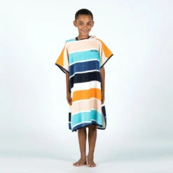 Poncho Surf Enfant 110 à 135 Cm - 500 Wavy Orange Bleu -Surf Promotion Boutique poncho surf enfant 110 a 135 cm 500 wavy orange bleu 3
