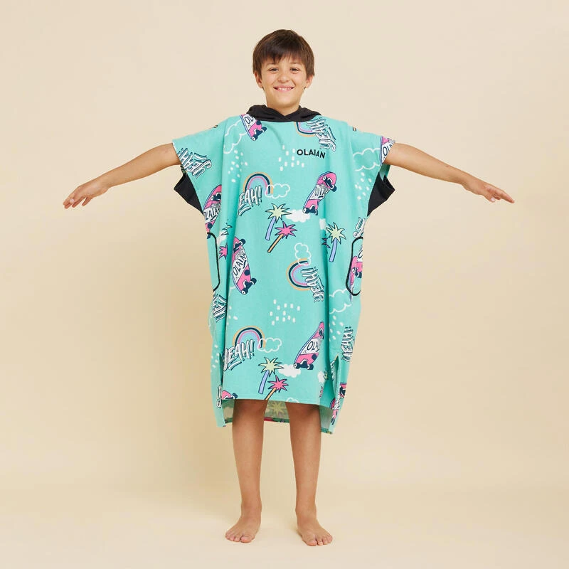 Poncho Surf Enfant 135 à 160 Cm - 550 Skatepark 4 Poncho Surf Enfant 135 à 160 Cm - 550 Skatepark – Image 2