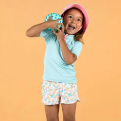 T-shirt Anti UV Bébé Manches Courtes Bleu Clair -Surf Promotion Boutique t shirt anti uv bebe manches courtes bleu clair 4