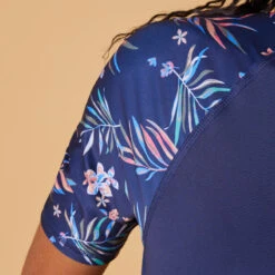 Roxy Tee Shirt Anti UV Femme Manches Courtes Surf Floral Bleu -Surf Promotion Boutique tee shirt anti uv femme manches courtes surf floral bleu 5